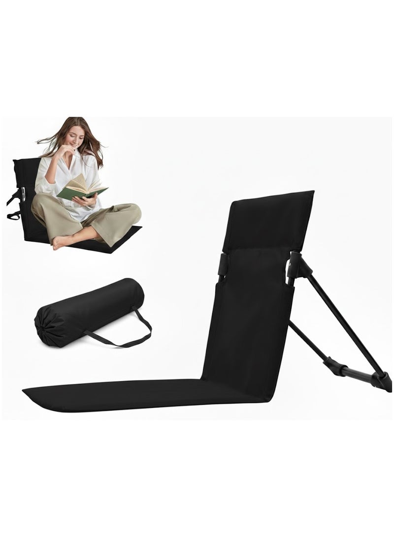 YQLIFE Folding Chair for Camping Single Beach Mat Lazy Chair With Backrest One-Step Assembly Portable Camping Floor Chair For Holidays Garden Park Beach BBQ - Image 1